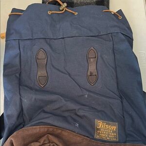Filson Navy and Brown Backpack